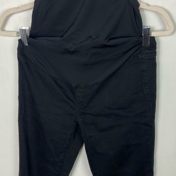 Madewell Black Maternity Skinny Jeans Over The Belly Lunar Wash Size 25 Denim - Picture 9 of 16